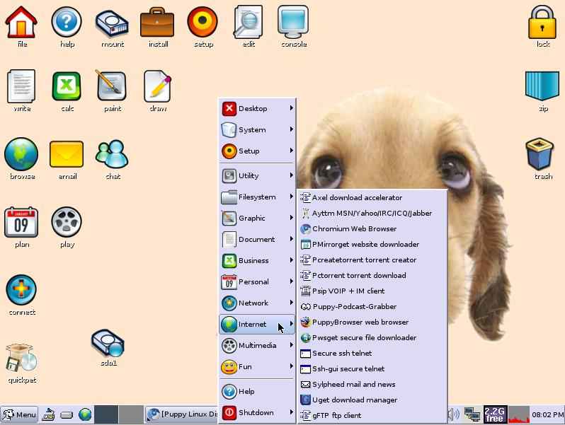 Puppy Linux Menu